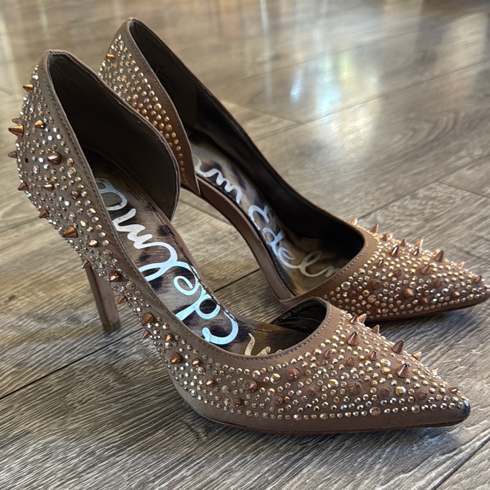 Sam Edelman Tan Stiletto Heels with Pointed Toe